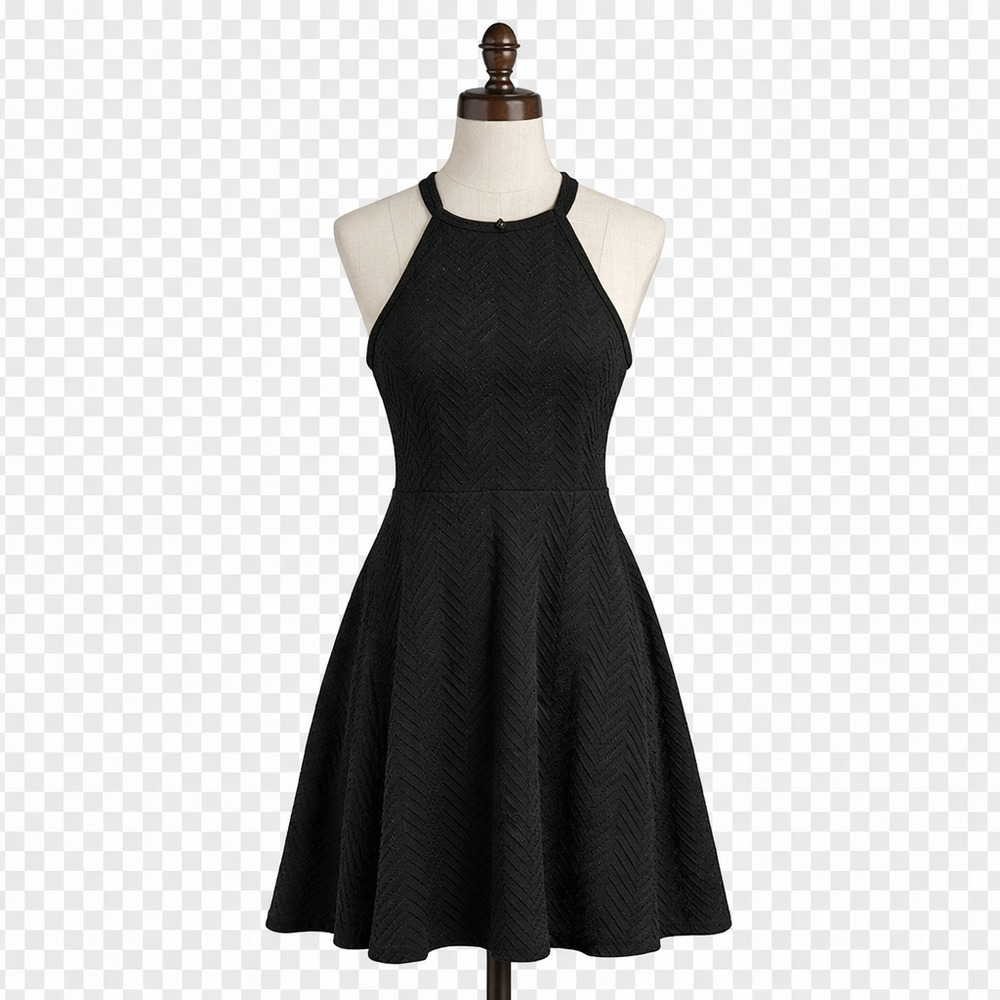 Casual Halter Aline Dress Womens Size Medium Black Stretch Mossimo Dress: 2015